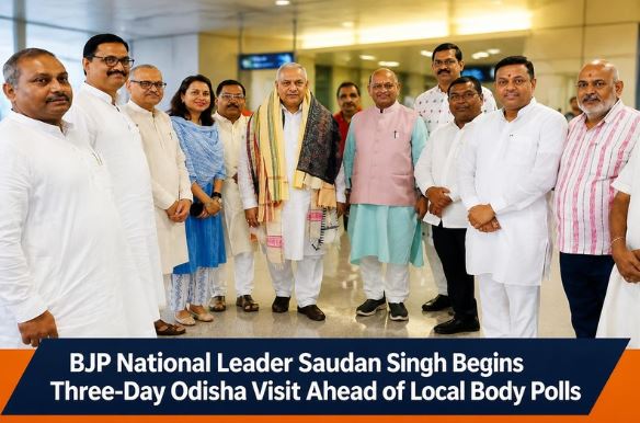 BJP National Leader Saudan Singh Begins Three-Day Odisha Visit Ahead of Local Body Polls